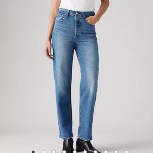 Levi's Ribcage Straight Ankle Jeans - Dance Around Medium Wash